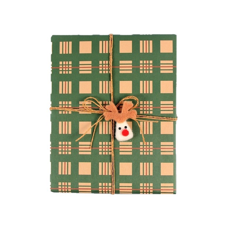 Papel de regalo estilo retro para regalos de Navidad, papel kraft, caja de regalo para fiestas, materiales de embalaje transfronterizos de nuevo estilo.