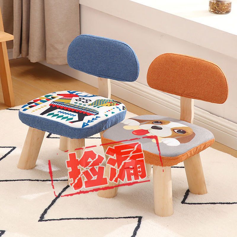 Wooden bench children stool backrest solid wood household Wooden bench fashion a living room Shoe changing stool chair