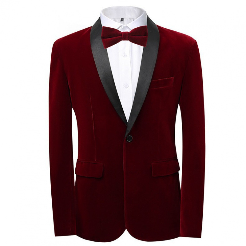 Men's Suits Trendy Brand Men's Autumn Clothing New European and American Style Velvet Suit Host Formal Wear Plus Size Men's Suit