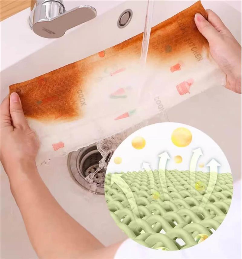 Kitchen Paper Towels 2 in 1 Dry Wet Use Extra Thick Absorbent Cleaning Wipes 10 Rolls 500 Sheets in use
