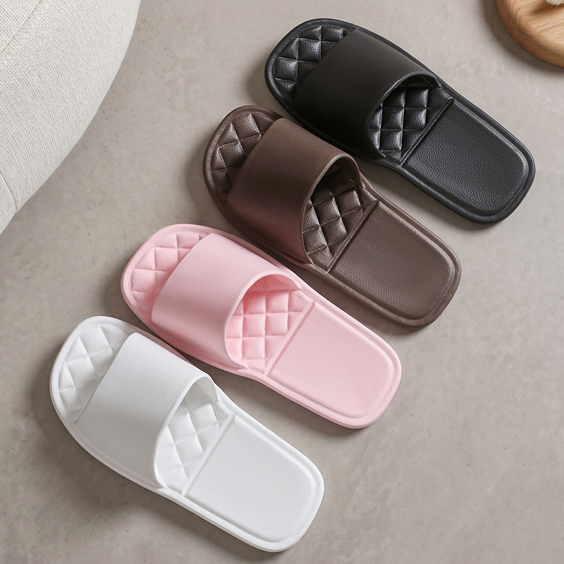 Foldable portable slippers for guests, hotel disposable diamond-patterned slippers, lightweight summer sandals for home and bathroom
