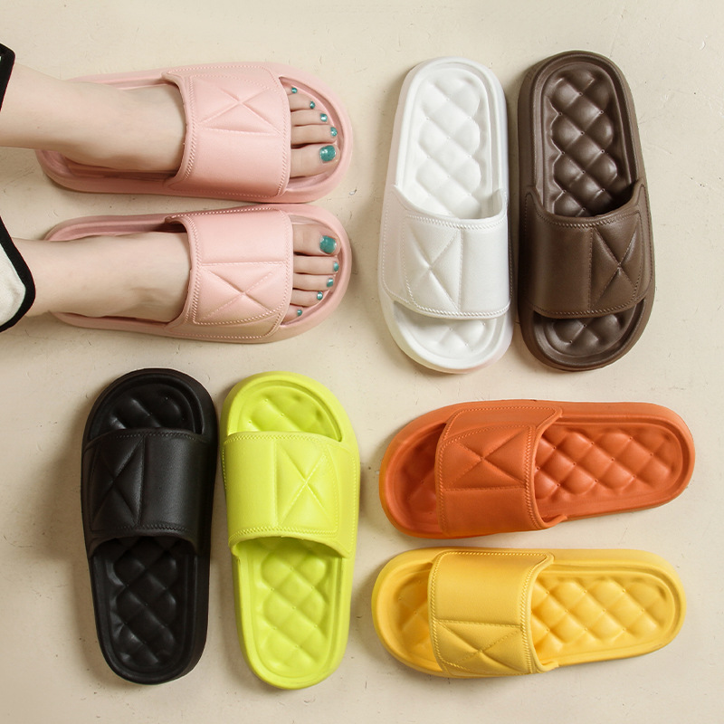 Zomerse EVA-pantoffels voor dames, met dikke zool, zachte tred, antislip sandalen van topkwaliteit voor hotelbadkamers en badkamers._voghion.com