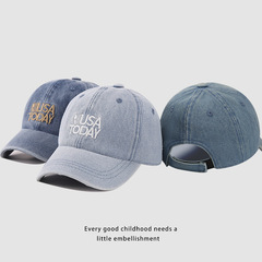 兒童繡字母帽子春秋款鴨舌帽牛仔棒球帽寶寶遮陽帽夏季防曬男女童