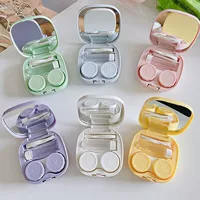 Коробка для контактных линз простая квадратная коробка DIY портативная коробка для красоты зрачок коробка партнер двойная коробка гладкая коробка для хранения оптом