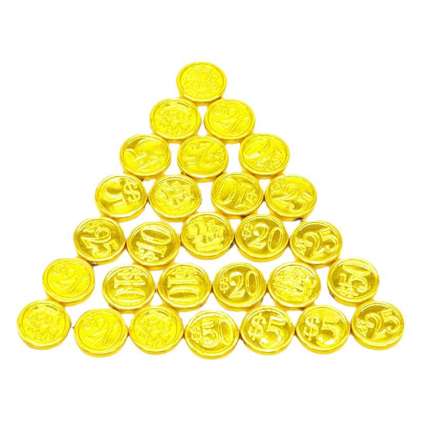 Пиратская Золотая монета игрушка пиратский корабль 48 номинальная стоимость Золотая монета чип монета 1 см мелкая частица Золотая монета опора Игрушка