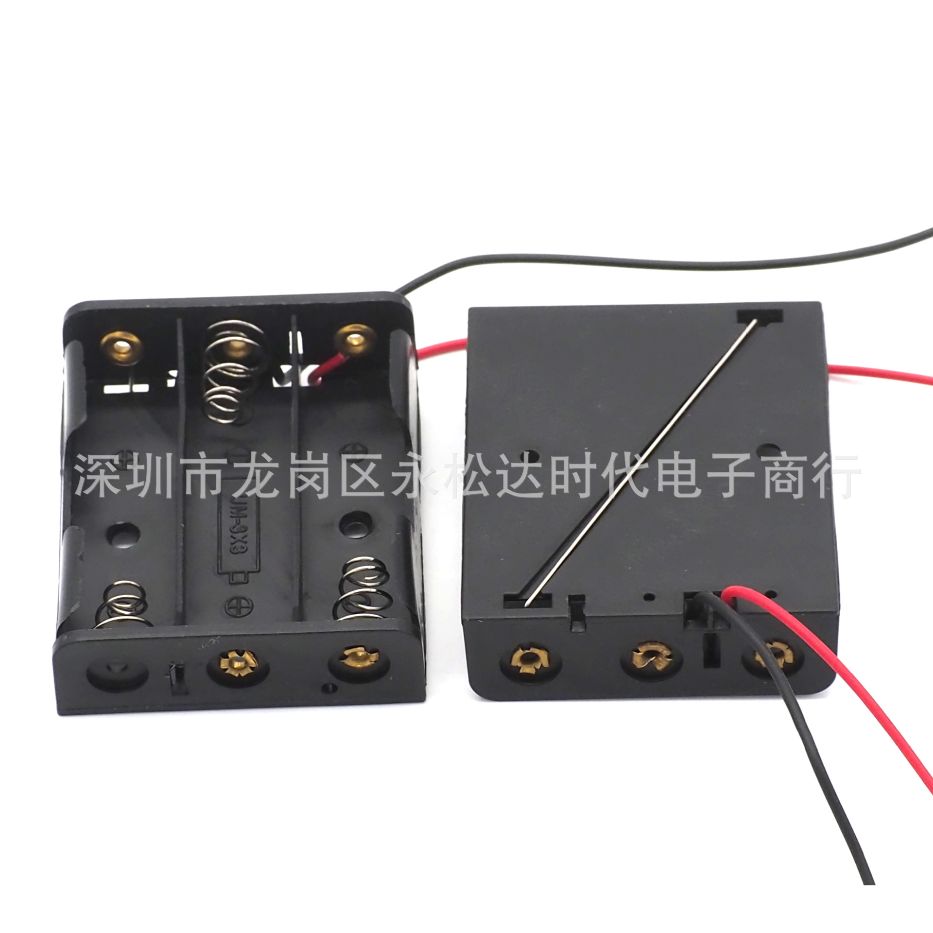 3节5 7号电池盒 不带盖 AA电池座 4.5V 三节五号七号开关带线端子