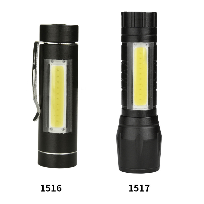 跨境专供COB-LED迷你手电筒 LED带笔夹便携迷你手电筒 户外照明灯