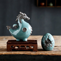 Creative dragon ornaments ceramic fortune mascot living room entrance wine cabinet decoration office desk zodiac dragon ornaments