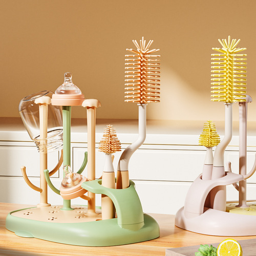 Infant bottle rack baby bottle drying rack drain rack removable bottle brush rack storage rack
