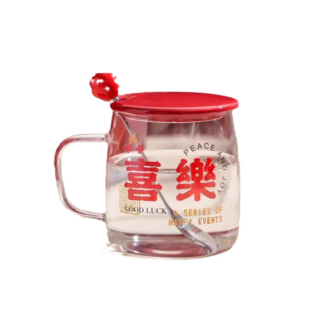 Boda creativa china, personalidad de alto valor facial, copa de vidrio, copa de regalo de mano, copa de agua de boda