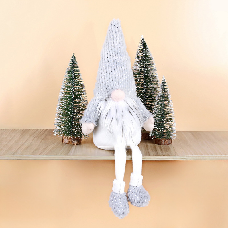 Nueva Navidad transfronteriza Muñeca Rudolph Decoraciones navideñas Gorra puntiaguda sin rostro Piernas colgantes Adornos de muñecas enanas