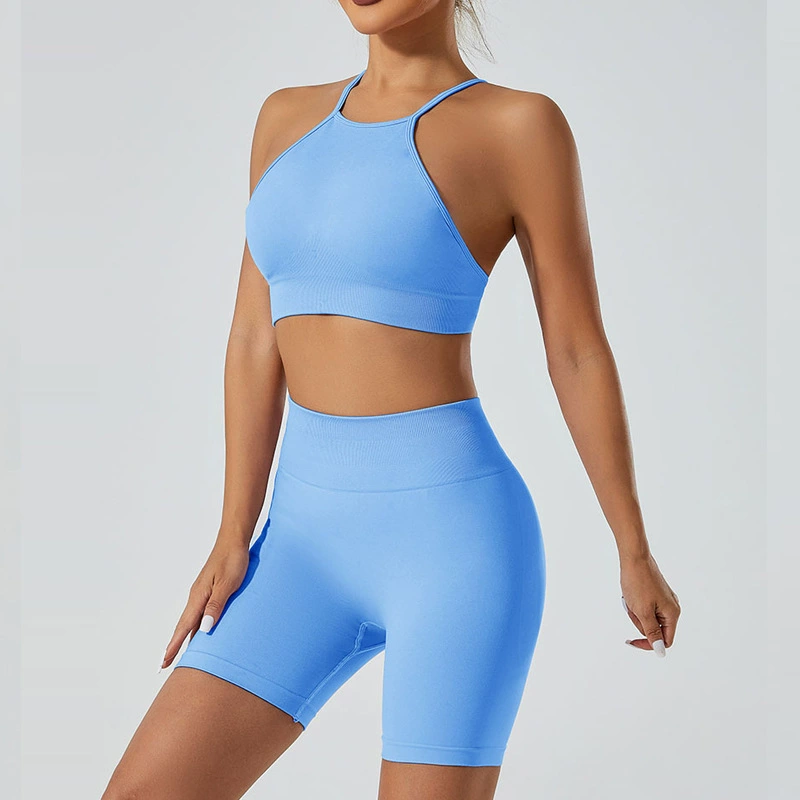 Европейские и американские летние ударопрочные голые йоги бюстгальтеры носить спортивную одежду