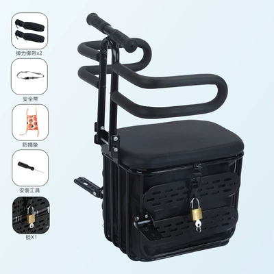 Electric car child seat: baby safety seat - 509-black-half-circumference-pedal-lock-black-storage-bag-strap