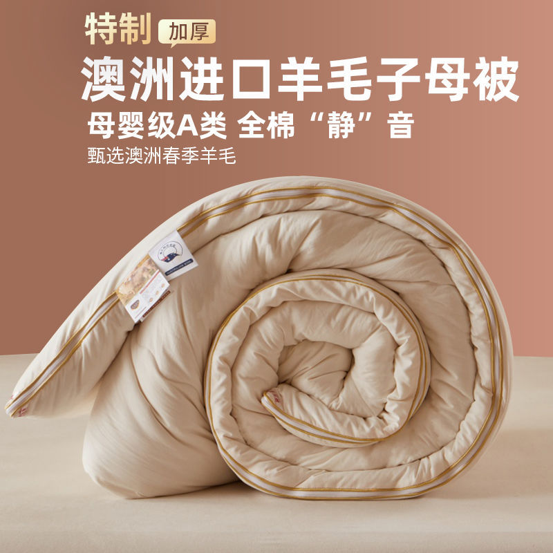 Australian Imported Wool Quilt Two-In-One Zipper Style Mother-In-Law Quilt Cashmere Quilt Double Thickeneded Warm Spring & Fall Quilt Core