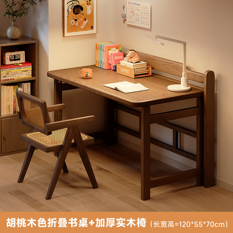 Escritorio plegable de madera maciza Dormitorio del hogar del estudiante Mesa simple Escritorio de escritorio junto a la cama Escritorio de estudio Escritorio de computadora Escritorio