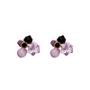 Retro purple crystal, earrings, flowered, 2023 collection