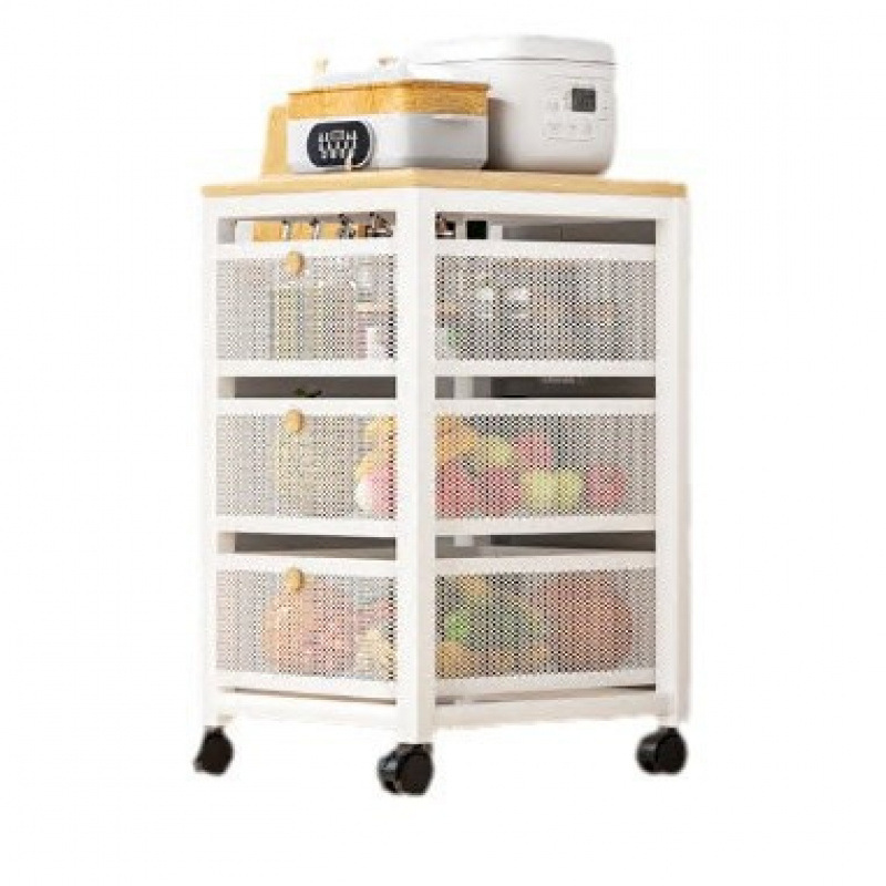 Cesta de verduras de cocina estante de almacenamiento móvil tipo piso multicapa de frutas y verduras almacenamiento estante de horno de microondas multifuncional
