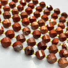 花红石  S扭形切面珠10MM  手串项链半成品DIY饰品配件Beads