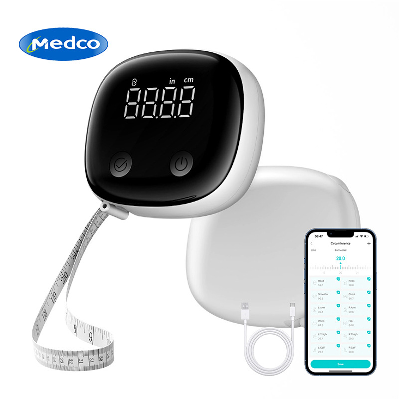 跨境专供新款三围尺智能电动腰围尺多围度软卷尺数显蓝牙电子卷尺