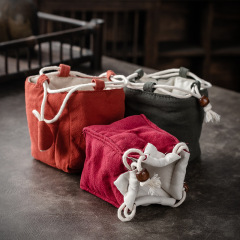 Great River Hall Single Cup Storage Bag, Owner Cup Bag, Portable Tea Cup Jianzhan Cup Fabric Pouch, Drawstring Cotton Linen Bag