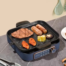 多功能铸铁烤盘铁板烧韩式电磁炉烤盘烤肉加厚商用家用电磁炉烤盘