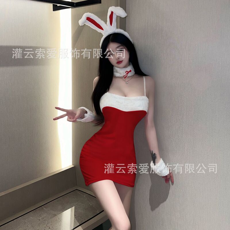 Sexy Underwear Cute Bunny Christmas Uniform Sexy Temptation Cosplay Hip Skirt New Year's 9847