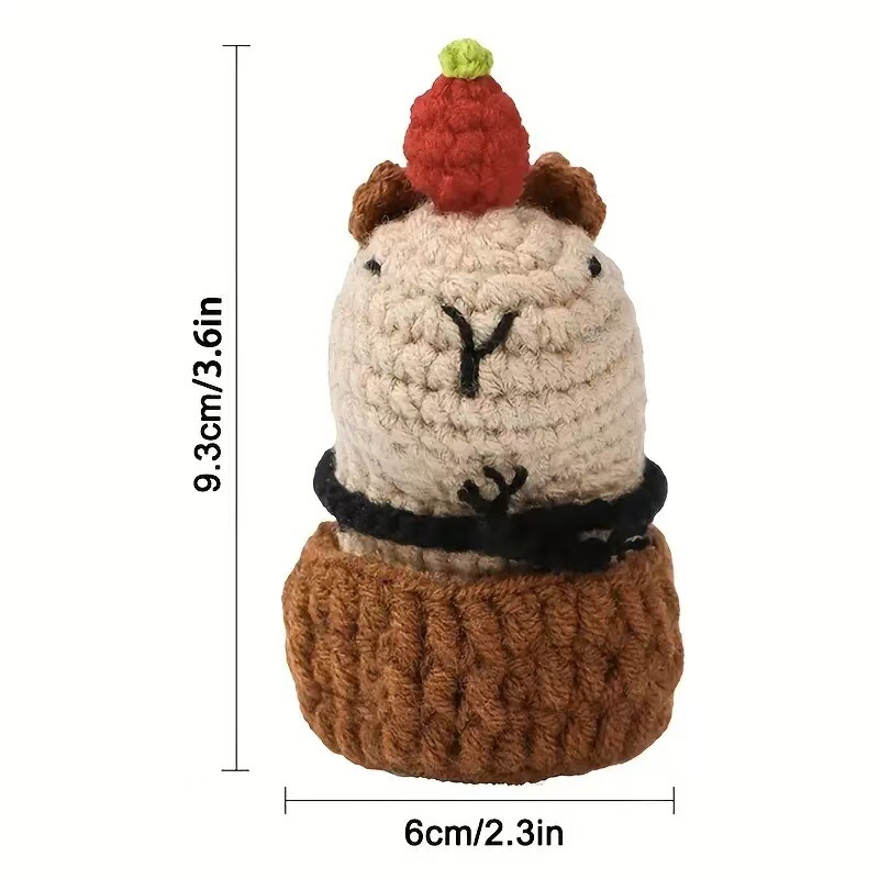Cartoon Capybara Hand-Knitted Material Package Doll Cross-Border Wool Crocheted Animal Keychain DIY Card Hot Style