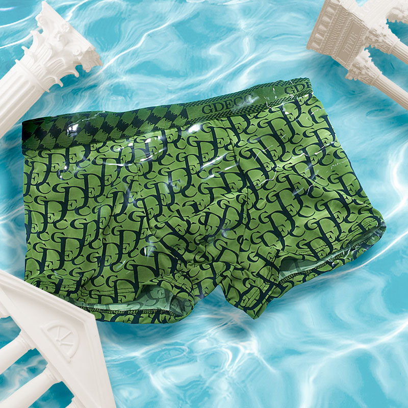 GDECC Summer Men's Thin Antibacterial Breathable Ice Silk Personalized Print Shorts Pack of One