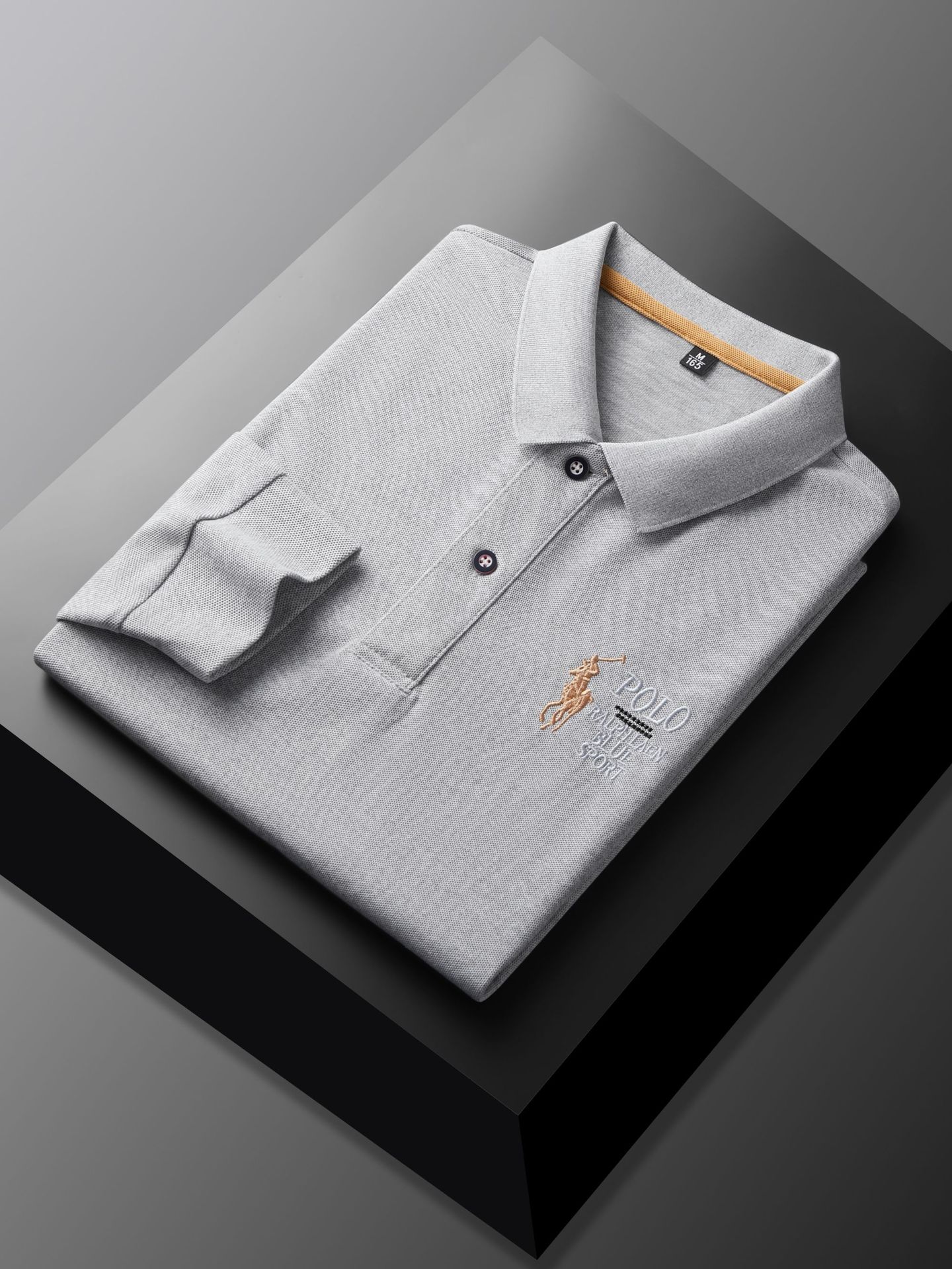 Mishima nuevo estilo Paul camiseta de manga larga para hombre polo solapa bordado jersey moda moda otoño top para hombre