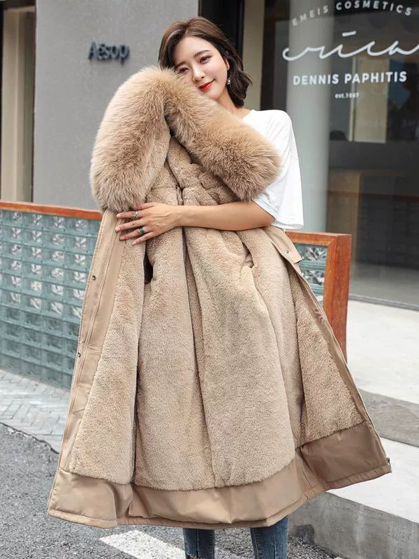 Winter long warm down jacket, European style, mid-length