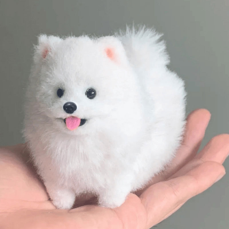 ツイストスティック子犬と猫完成品手作り DIY 材料パッケージ模造ウサギの毛ロングぬいぐるみギフトおもちゃ|undefined