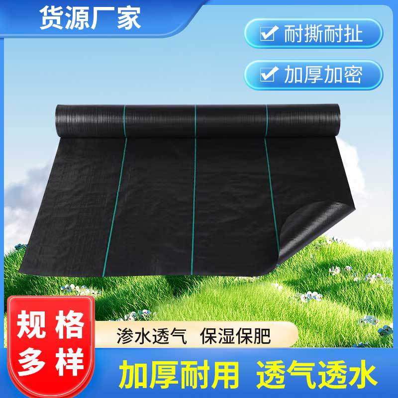 加工定制黑色除草布园艺地布防草布农用果园大棚抑草布透气编织布