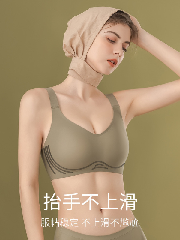 Traceless Anti-sagging Push-up Adjustable Parammary plus size Large Chest Small Chest Underwear Women's Thin Sports Bra