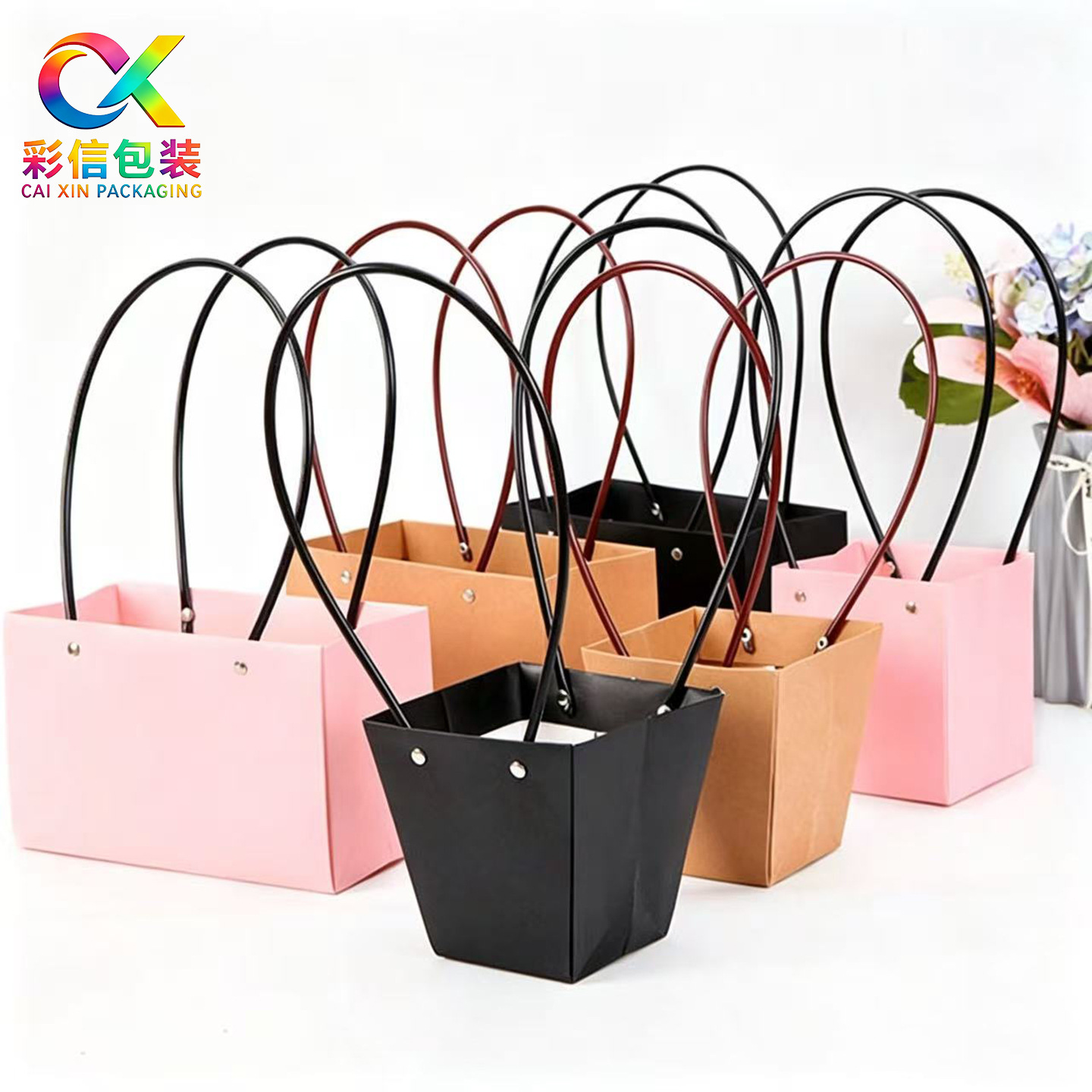 Fábrica en stock al por mayor floral clase entrenamiento bolso suculento en maceta flor ramo impermeable bolso de papel Kraft