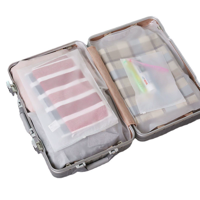 Eva, matte transparent storage bag with zipper, container for traveling