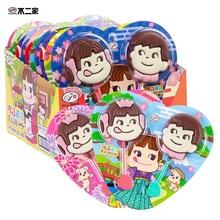 批發日本進口巧克力零食FUJIYA不二家雙棒巧克力娃娃頭造型棒棒糖