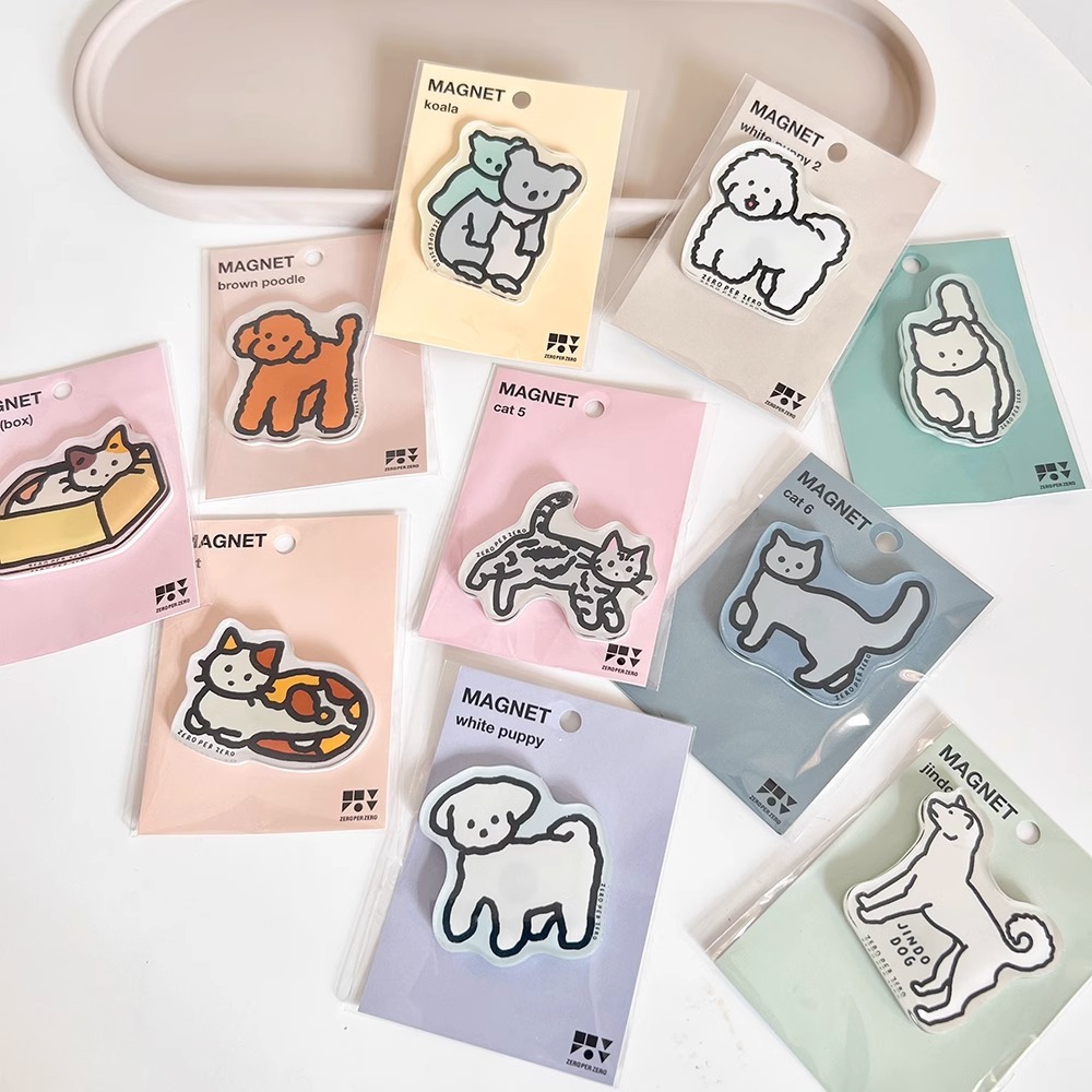 Corea del Sur zeroperzero familia ilustración de padres e hijos pegatinas de refrigerador acrílico imán magnético pegatinas de fotos