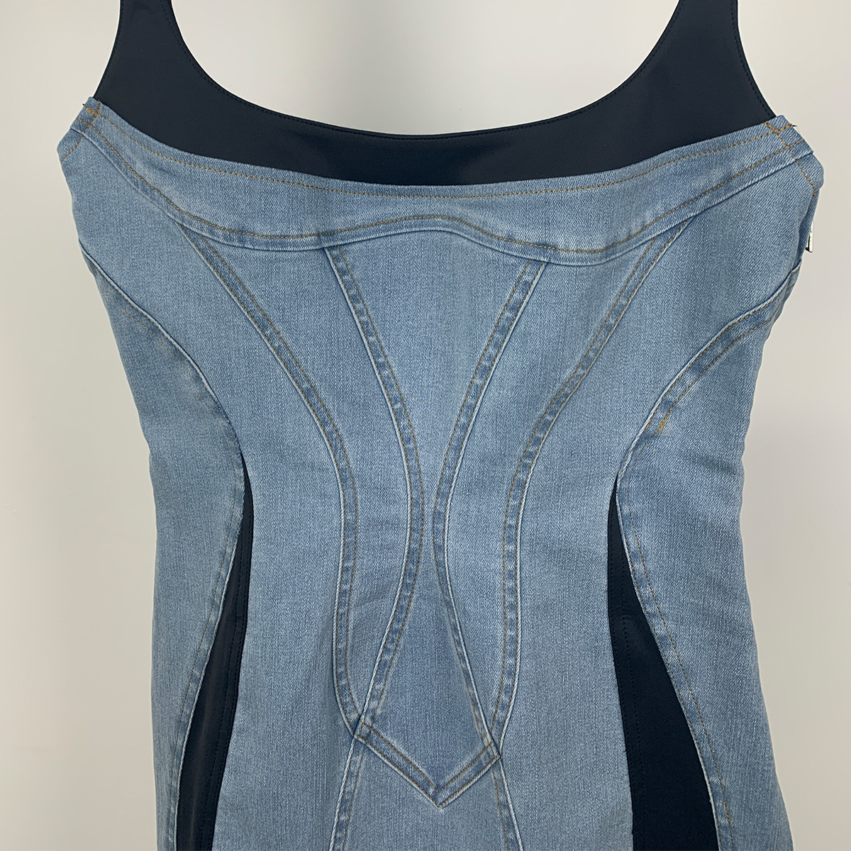 Women's Clothing personality adjustable shoulder strap irregular suspender skirt new summer style contrast color stitching waist slimming dress_voghion.com