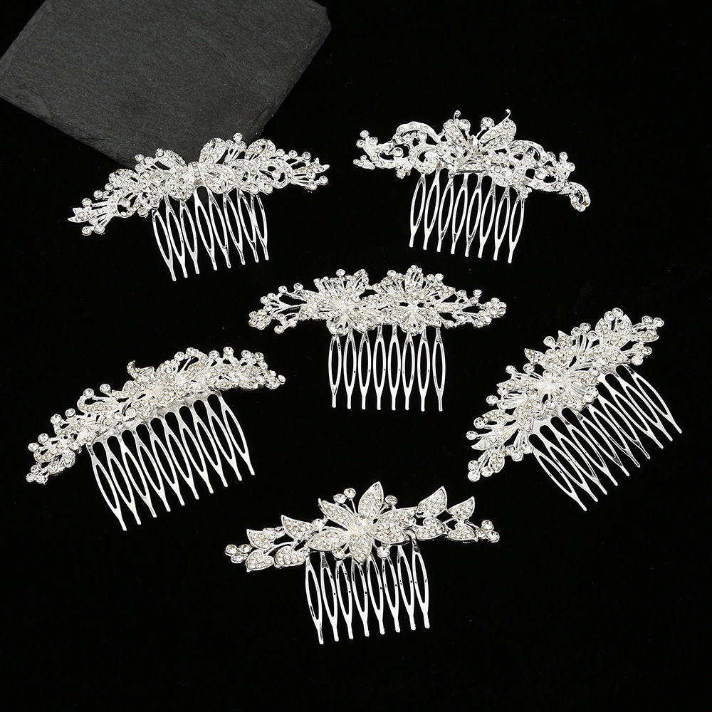 Pettine da sposa minimalista con strass accessorio capelli_voghion.com