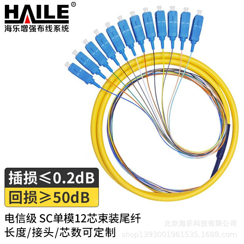 电信级光纤跳线SC单模12芯束装尾纤 分纤箱ODF配线架专用