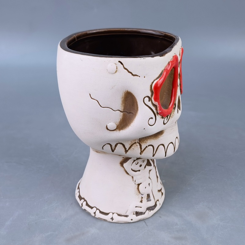Taza de esqueleto pirata del Caribe Tiki taza de cóctel hawaiana taza de cerámica taza totem taza bar Tiki taza