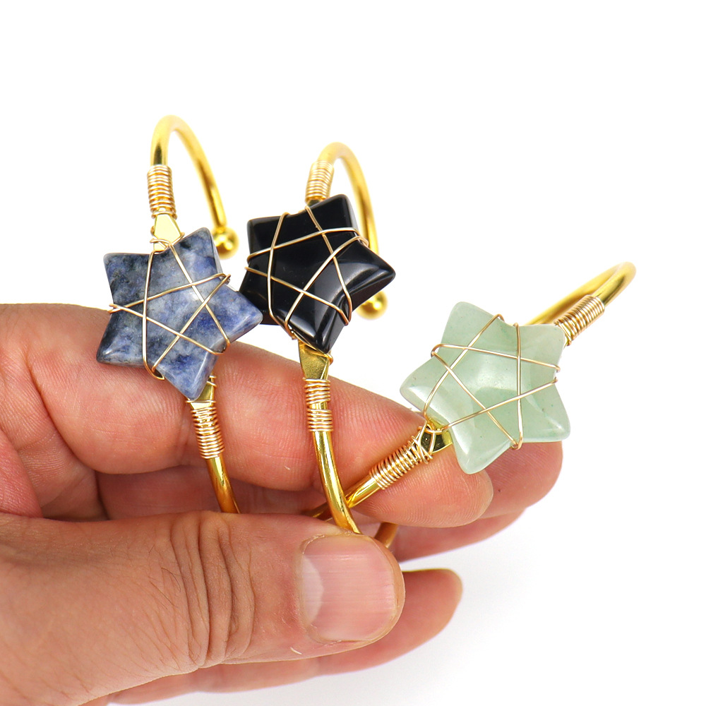 Fashion Star natural stone Copper Bangle 1 Piece