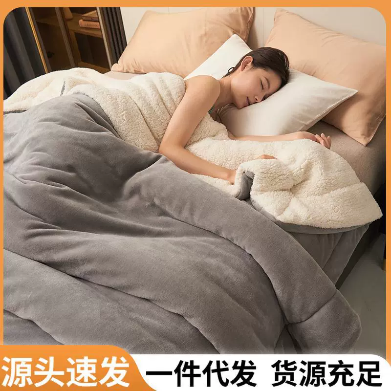 加厚羊羔绒保暖被子毛毯午睡沙发盖毯棉被秋冬被春秋被被芯