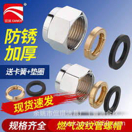 4分6分不锈钢燃气波纹管螺帽3分天然气煤气管铜接头燃气专用螺母
