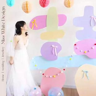 Dopamine Colorful Happy Words Kt Board Rainbow Cream Wedding Room Layout Dressing Gown Shooting Default Item Cotton