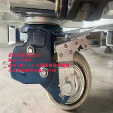 弹簧减震重型聚氨酯脚轮 汽车厂台车带刹车 高弹 静音 6寸万向轮