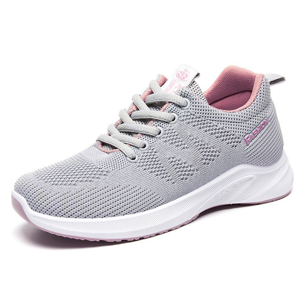 Zapatos para mujer 2025 verano nuevo estilo transpirable tejido de malla zapatos para correr para mujer zapatos deportivos planos ligeros de suela suave para mujer