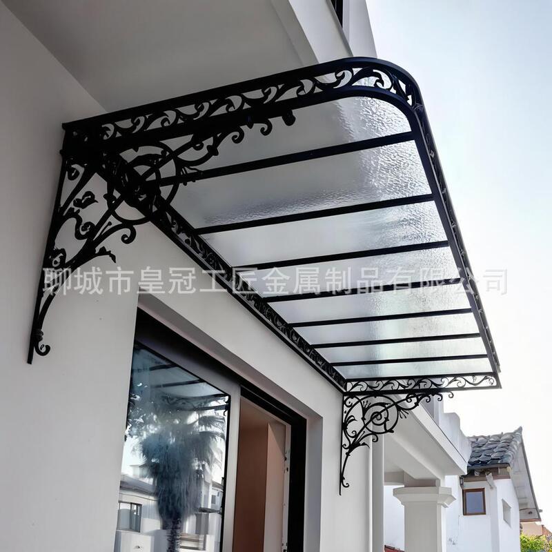 Hand-Forged Wrought Iron Canopy, Villa Outdoor Entrance Awning, Wrought Iron Entrance Door Decoration Hand-Forged Wrought Iron Canopy, Villa Outdoor Entrance Awning, Wrought Iron Entrance Door Decoration
