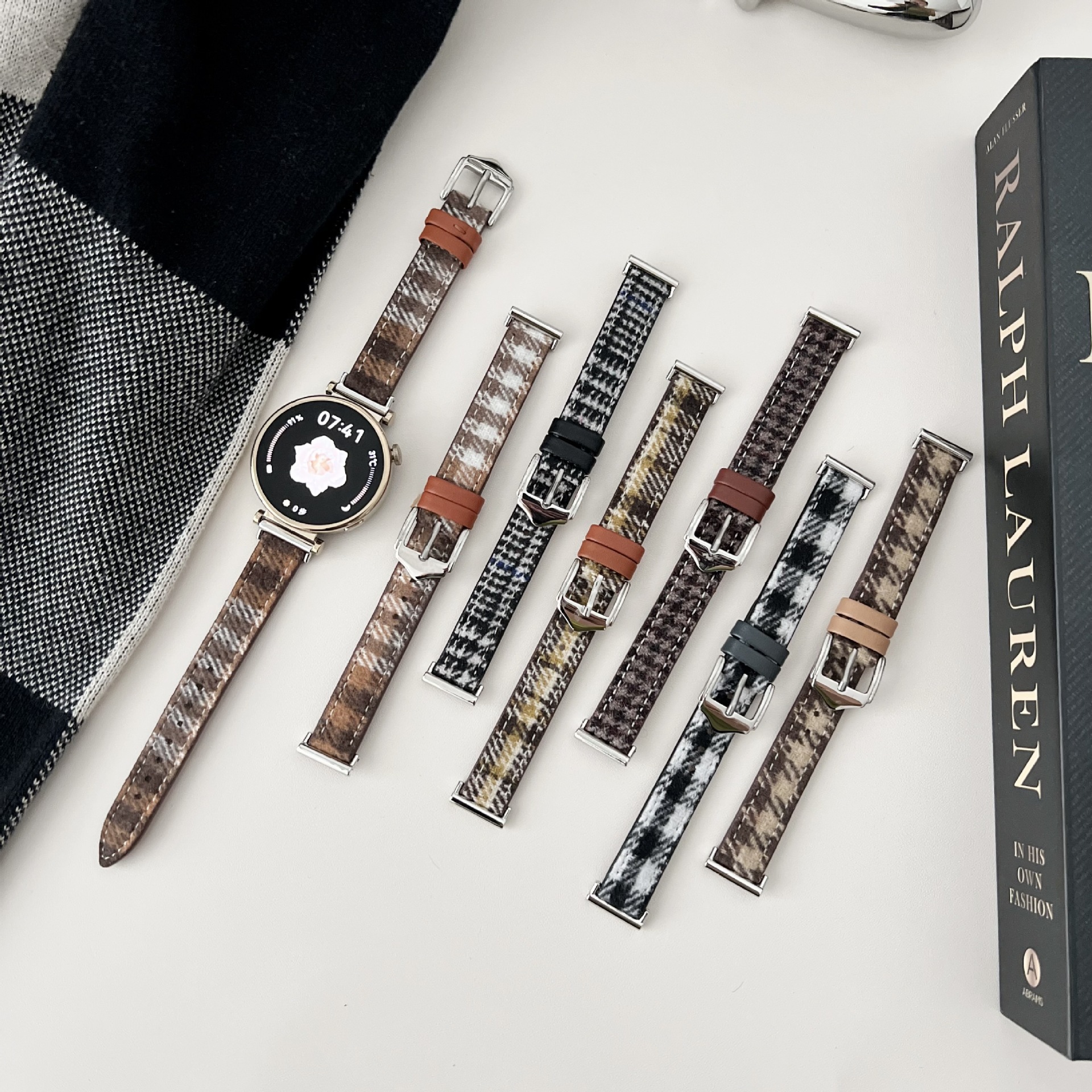 Suitable for Huawei Gt4/5 Watch Strap Watch4Pro Autumn and Winter Woolen Gt3Pro/Watch3Pro Plaid