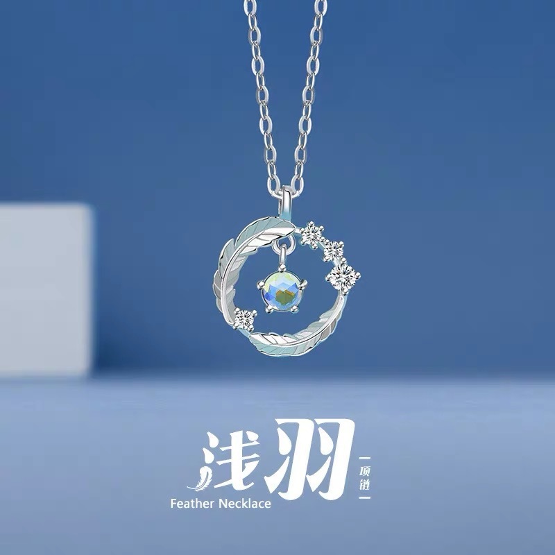 蝶結びの水滴のペンダントの少女の心の愛の小清新はダイヤモンドの贈り物を入れます。|undefined